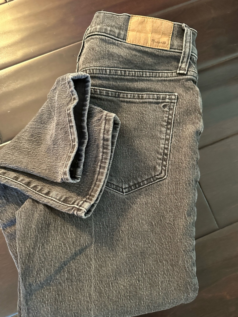 Madewell Perfect Vintage Jeans Black Wash Size 26P High Rise Straight Leg